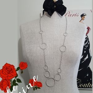 Vintage🔥Chrome Linked Hoops Chains Long N…